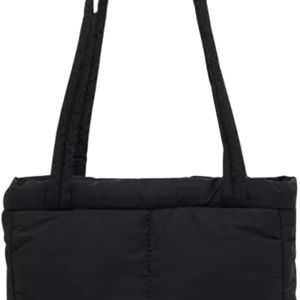 Women’s Quilted Nylon Tote Bag Shoulder Purse with Zipper Multi-Use Lightweight
